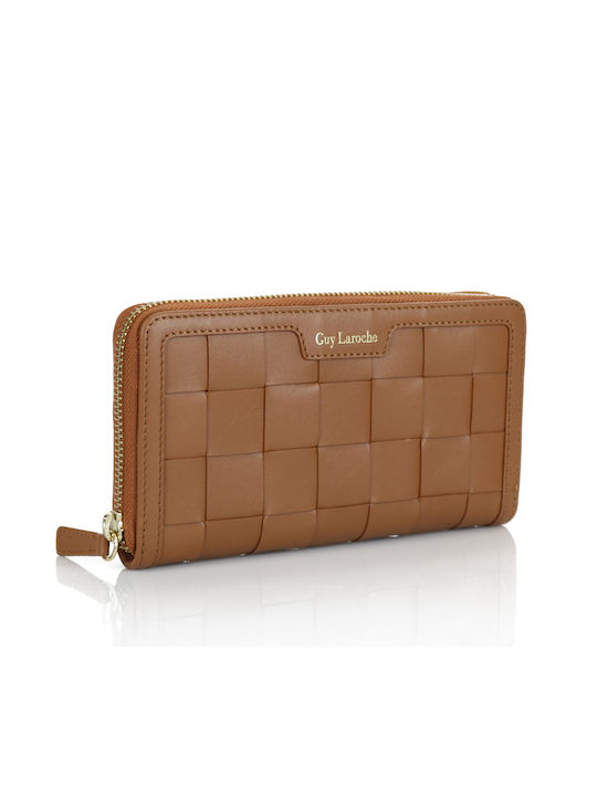 Guy Laroche Large Leather Women's Wallet with RFID Tabac Brown