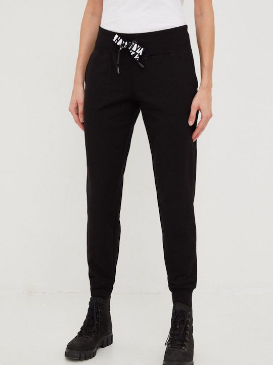 DKNY Ψηλόμεσο Παντελόνι Γυναικείας Φόρμας με Λάστιχο Μαύρο