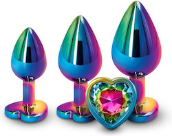 Ns Novelties Rear Assets Anal Trainer Kit Heart Πρωκτική Σφήνα Heart Rainbow 3τμχ