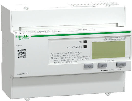 Schneider Electric Μετρητής Παλμών Ηλεκτρολογικού Πίνακα Ψηφιακό Μονοφασικό A9MEM3310