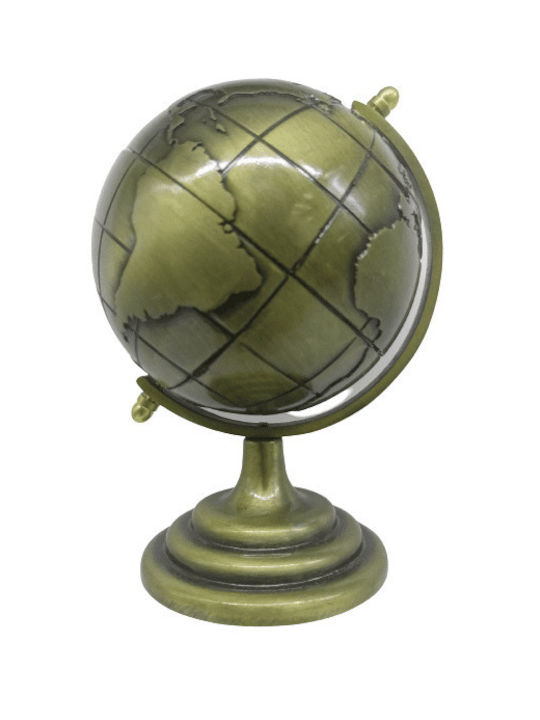 Globe embossed metallic globe in bronze color, height 12cm.