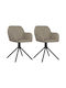 Swivel Visitor Chair with Arms Ανοιχτό Γκρι 54x58.5x79.5cm 2pcs