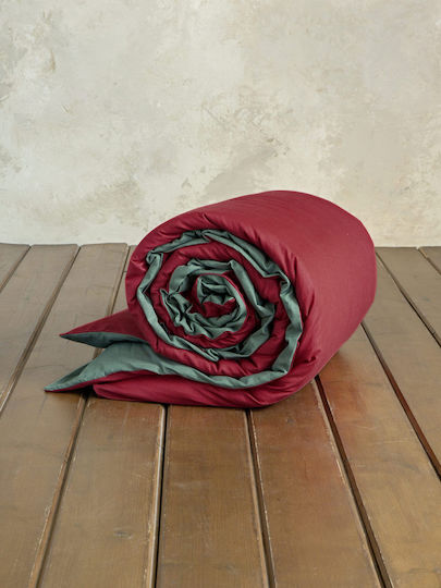 Nima King Size 260x240cm Colors Absolute Red / Pine Green