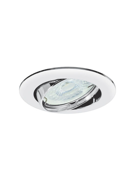 Vivalux Rund Metallisch Einbau Spot mit integriertem LED Silber 8.3x8.3cm. 1Stück