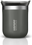 Wacaco Octaroma Lungo Travel Mug Glass Thermos Stainless Steel BPA Free Dim Grey 180ml with Mouthpiece