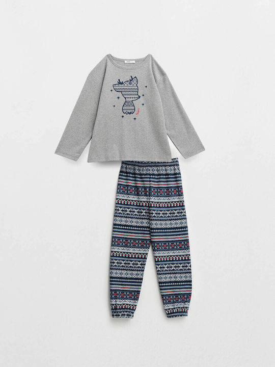 Vamp Pijama pentru copii De iarnă Din bumbac Gri
