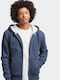 Borg Lined Sweatshirt with Hood Navy Blue
