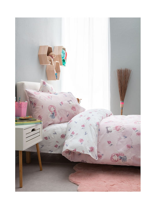 Vesta Home Seturi de cearșafuri Single Potrivit Bumbac Sissy Roz 100x200cm 3buc