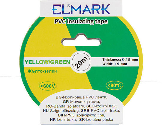 Elmark Bandă De Izolare 19mm X 20m Galbenă
