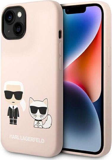 Karl Lagerfeld Karl & Choupette Umschlag Rückseite Kunststoff Rosa (iPhone 14 Plus)