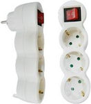 Fos me 3-Outlet Power Strip without Cable White