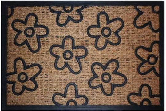 Viosarp Covor de Intrare Antiderapant Floral Maro 40x60buc