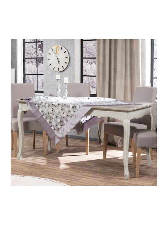 Teoran Καρέ Τραπεζομάντηλο με Κέντημα L8409 Lila 135x135εκ.