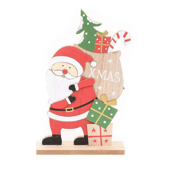 Santa Xmas Διακοσμητικός Άι Βασίλης Ξύλινος 25x18x4εκ.