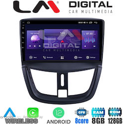 LM Digital Car-Audiosystem für Peugeot 207 2007-2013 (Bluetooth/USB/AUX/WiFi/GPS) mit Touchscreen 9"