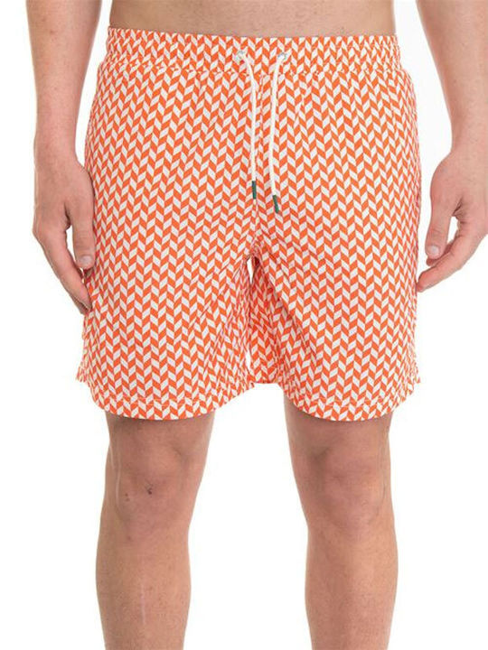 Ecoalf Men's Swimwear Shorts Orange with Patterns