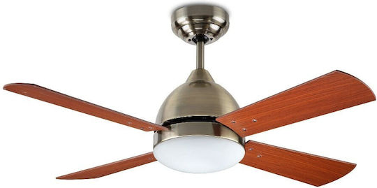 Forlight Borneo Patina Deckenventilator 106cm mit Leuchte Braune / Silberne