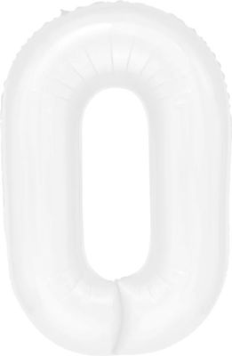 Foil Balloon White 100cm - Number 0