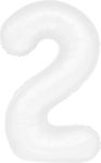 Foil Balloon White 100cm - Number 2