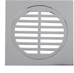 Chrome Floor Grate 14.7cm x 14.7cm / Inner Diameter 9.5cm