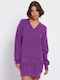 Funky Buddha Mini Rochie Tricotat Magic Mauve