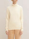 Tom Tailor Damen Langarm Pullover Baumwolle Rollkragen Beige