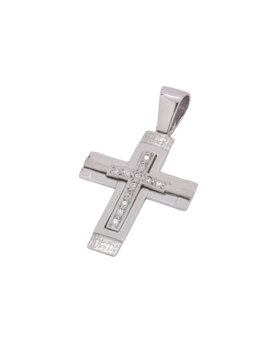 Men's White Gold Cross 9K