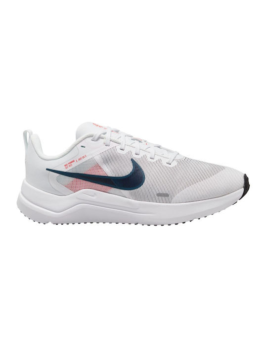 Nike Downshifter 12 Ανδρικά Αθλητικά Παπούτσια Running White / Light Crimson / Black / Valerian Blue