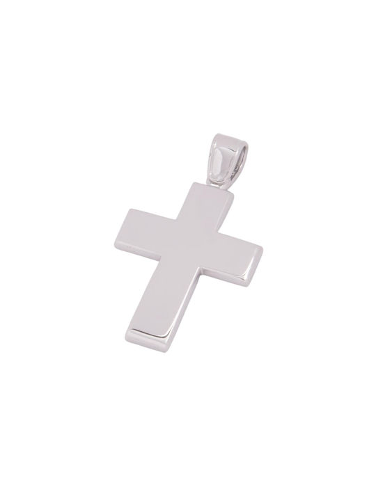 Men's White Gold Cross 14K