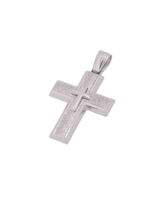 Men's White Gold Cross 9K