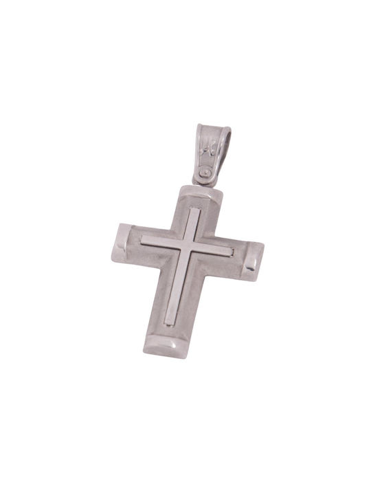 Men's White Gold Cross 9K