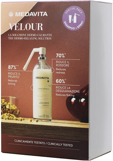 Medavita Velour The Dermo-Relaxing Solution Σετ Περιποίησης Μαλλιών με Σαμπουάν και Λοσιόν 2τμχ
