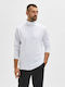 Selected Herren Langarm-Pullover Rollkragen Weiß