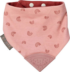 Cheeky Chompers Bandana Fabric with Button Pink Cheeky Chompers Bandana Fabric with Button Pink