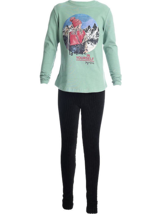 Joyce Kinder-Set mit Leggings Winter 2Stück Grün