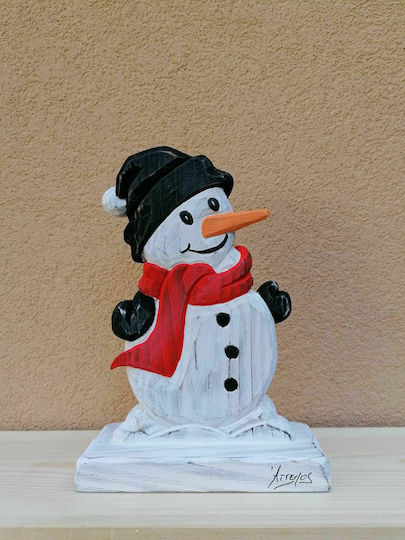 Noel Weihnachtliche Figur SNowman Weiß Höhe 22cm