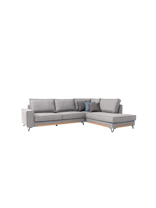 Phoenix Corner Fabric Sofa with Left Corner Light Gray 280x220cm