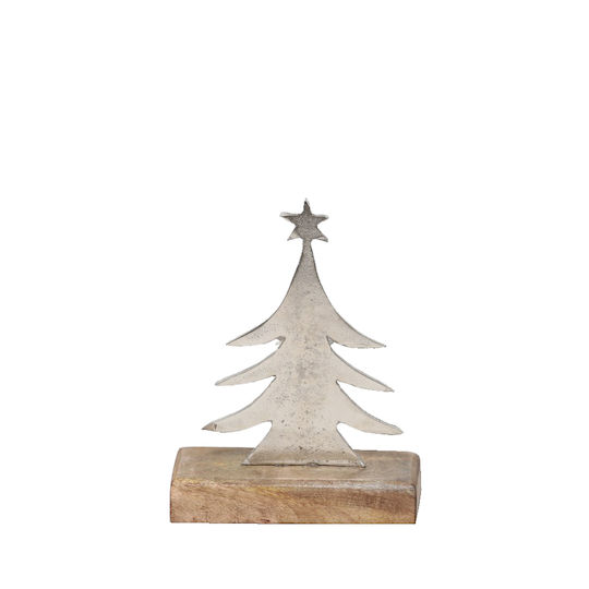 Weihnachtsdekoration Baum Dreieckig 18cm Silber 4Stück Felicity