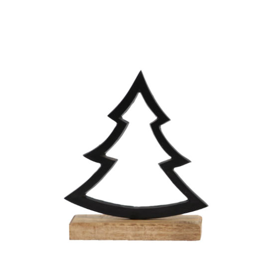Weihnachtsdekoration Baum Dreieckig 23.5cm Schwarz 4Stück Goose