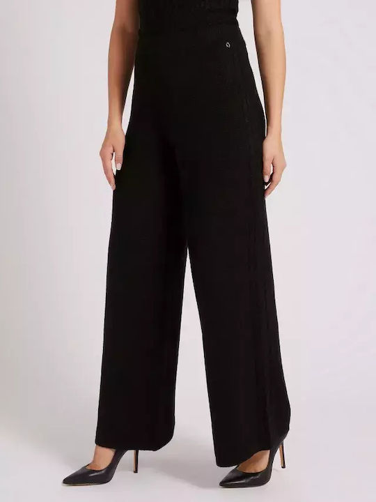 Guess Women's High-waisted Fabric Trousers with Elastic in Regular Fit Black