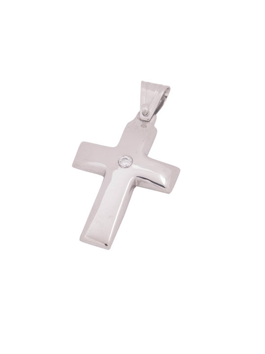 Men's White Gold Cross 9K