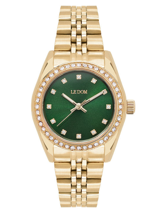 Le Dom Glance Women's Watch with Gold Metal Bracelet
