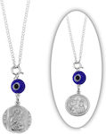 Car Interior Amulet 109402332.200 Silver 925 Round Double-Sided Constantinato with Evil Eye