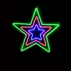 Redled Hanging Illuminated Green Christmas Decorative Star 55cm Redled Hanging Illuminated Green Christmas Decorative Star 55cm