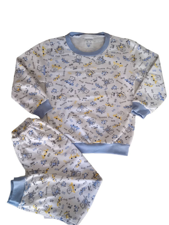 Join Kinder Schlafanzug Winter Baumwolle Hellblau