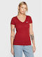Pepe Jeans E1 Corine Women's T-shirt with V Neck Red