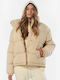 Body Action Kurz Damen Puffer Jacke für Winter Beige