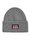 Retro Shield Beanie Ανδρικός Σκούφος Πλεκτός σε Γκρι χρώμα