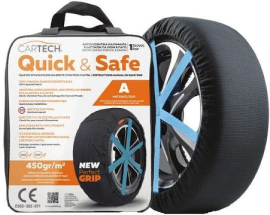 Cartech Quick & Safe K Anti-slip Snow Socks Large Passenger Car 2pcs