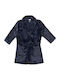 Minerva Kinder Bademantel Winterlich Marineblau